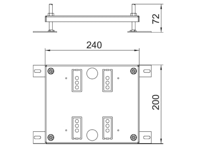 Mazeichnung 2 OBO HE60 UDHOME4 Hoehenerweiterung 240x200x15mm