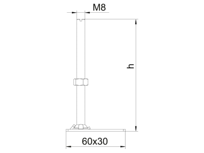 Mazeichnung 2 OBO RK NEV2 150  VE4  Nivelliereinheit f Kassette   OKB RK NEV2 150  Inhalt  4 