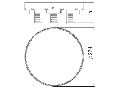 Dimensional drawing 2 OBO RKRN2UZD3R7VS25 Underfloor device box insert with cover