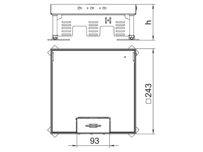 Dimensional drawing 1 OBO RKSN2 9 VS 20 Cassette square 242x243mm 
