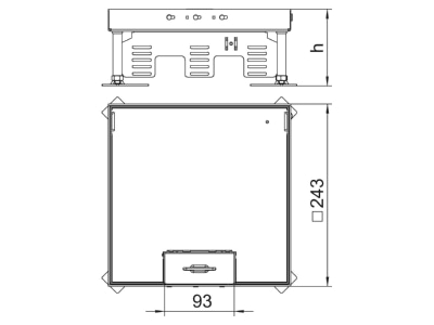Mazeichnung 1 OBO RKSN2 9 VS 20 Kassette quadratisch 242x243mm 