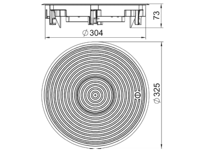 Dimensional drawing 1 OBO GRAF9 2 U 7011 Installation box for underfloor duct
