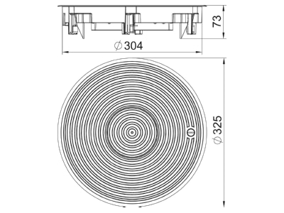 Dimensional drawing 2 OBO GRAF9 2 U 7011 Installation box for underfloor duct