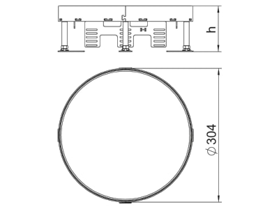 Dimensional drawing 1 OBO RKR2 9SL2 V2 25 Levelling cassette for duct mounting
