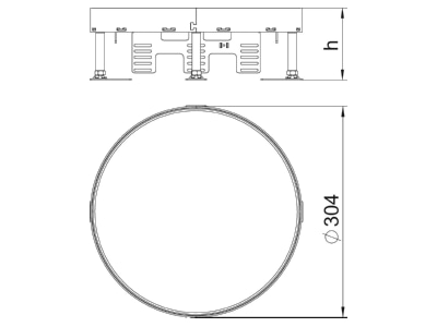 Dimensional drawing 2 OBO RKR2 9SL2 V2 25 Levelling cassette for duct mounting
