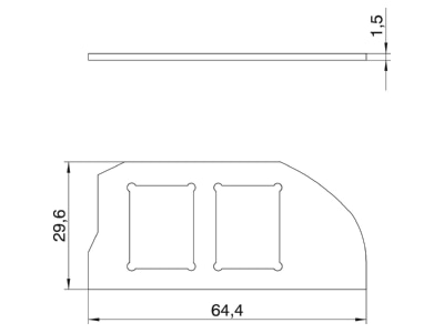 Mazeichnung 2 OBO MPRM2 2C Montageplatte mit 2xLochbild Typ C
