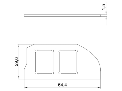 Dimensional drawing 2 OBO MPRM2 2C Mounting box for 2 units