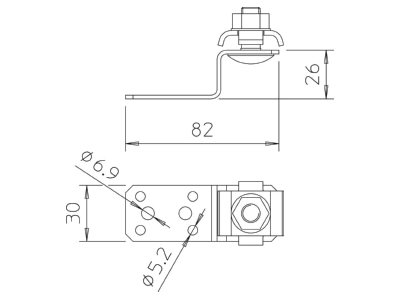 Dimensional drawing 2 OBO 287 DCT Terminal for lightning protection