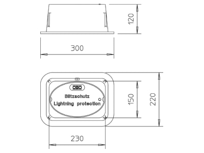 Dimensional drawing 2 OBO 5700 Inspection housing