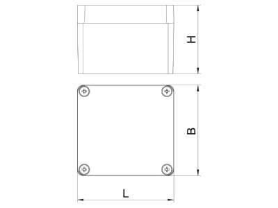 Dimensional drawing 2 OBO Mx 080705 SGR Distribution cabinet  empty  57x75mm
