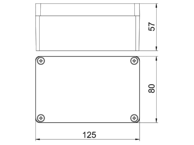Dimensional drawing 3 OBO Mx 120805 SGR Distribution cabinet  empty  57x80mm