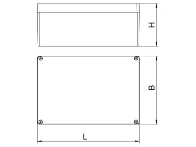 Dimensional drawing 1 OBO Mx 261609 SGR Distribution cabinet  empty  90x160mm
