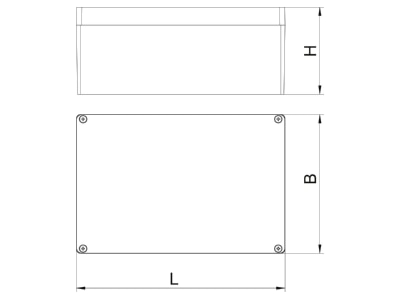 Dimensional drawing 2 OBO Mx 261609 SGR Distribution cabinet  empty  90x160mm
