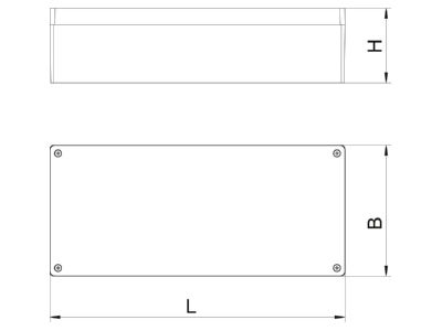Dimensional drawing 2 OBO Mx 361609 SGR Distribution cabinet  empty  91x160mm

