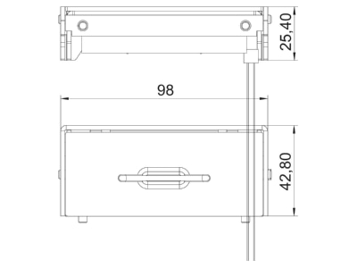 Dimensional drawing 1 OBO SAK 2 MS Cable outlet for underfloor system

