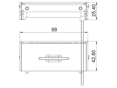 Dimensional drawing 2 OBO SAK 2 MS Cable outlet for underfloor system