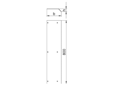 Dimensional drawing 2 OBO AIKF D 20070 Cover floor duct 200x800mm