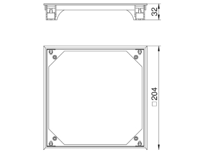 Dimensional drawing 2 OBO BAU E 7011 Service box for underfloor installation