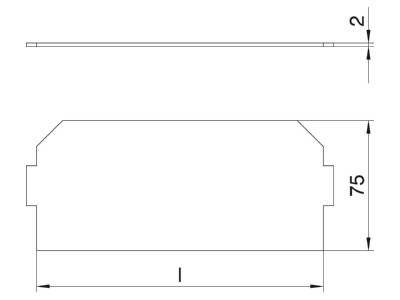 Dimensional drawing 2 OBO LPA GB2 Cover plate for installation units