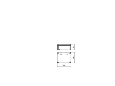 Dimensional drawing 1 OBO T 160 OE Surface mounted box 190x150mm
