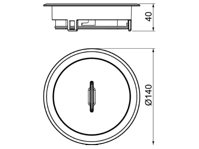 Mazeichnung 2 OBO GES R2T Cr Tubusdeckel mit Griffbuegel