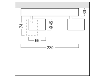 Dimensional drawing Zumtobel SUP2 M 2 L  42927648 Downlight spot floodlight SUP2 M 2 L 42927648