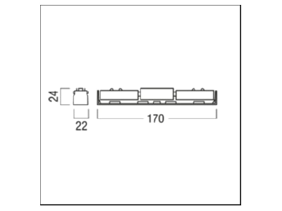 Dimensional drawing Zumtobel SUP2 TRACK  22169695 Coupler connector straight SUP2 TRACK 22169695