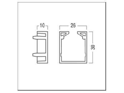 Dimensional drawing Zumtobel SUP2 TRACK  22169701 End cap for luminaires SUP2 TRACK 22169701