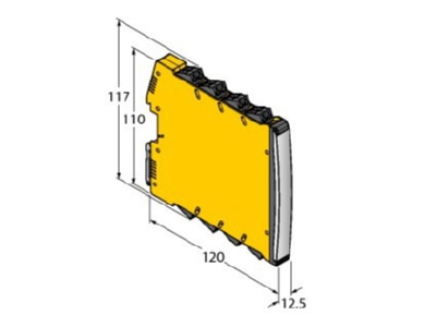 Dimensional drawing Turck IM12 CCM03  7570100 Accessory for cabinet monitoring IM12 CCM03 7570100