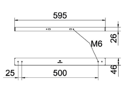 Dimensional drawing OBO BSST 600 FS Wall   ceiling bracket for cable tray