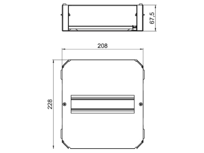 Dimensional drawing OBO GMPL9 2 Mounting box