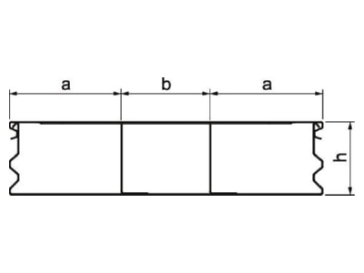 Dimensional drawing OBO S3 25058 2 Underfloor duct screed covered 250mm
