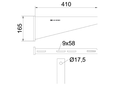 Dimensional drawing 2 OBO AW 80 41 FT Wall  and profile console