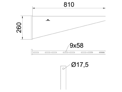 Dimensional drawing 2 OBO AW 80 81 FT Wall bracket for cable support 60x260mm