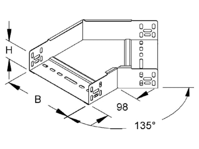 Ma�zeichnung Niedax RBA 60 200 F Bogen
