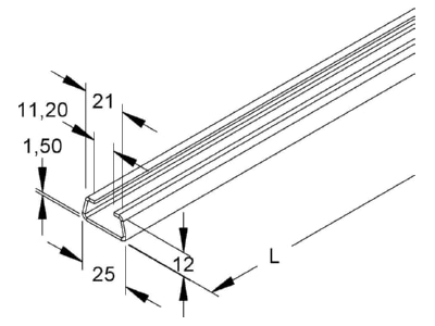 Mazeichnung Niedax 2920 2 BO Ankerschiene