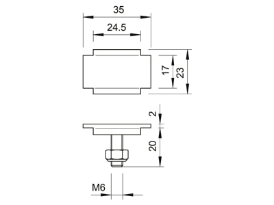 Dimensional drawing 1 OBO KS 23 35 FT Mounting material for cable tray
