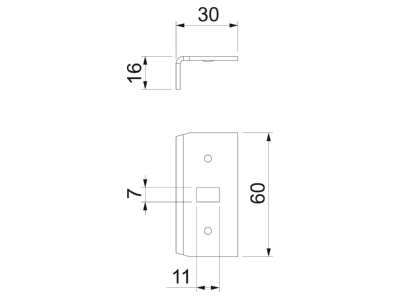 Dimensional drawing 2 OBO MKR KV FT Longitudinal joint for cable support