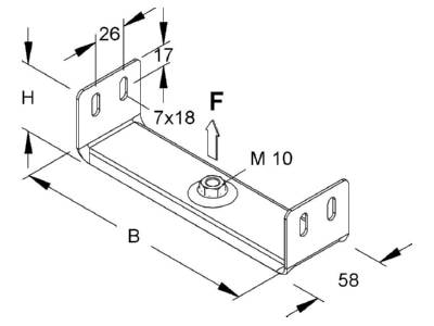 Ma�zeichnung Niedax RTU 60 150 Aufhaengebuegel