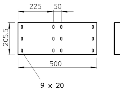 Dimensional drawing 2 OBO WRV 200 FT Longitudinal joint for cable support