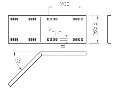 Dimensional drawing 2 OBO WRWV 160 A FS Corner joint for cable support Steel