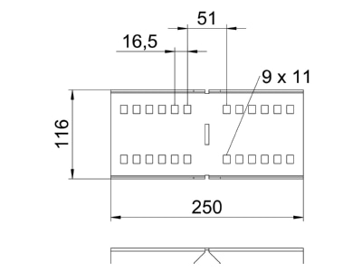 Dimensional drawing 2 OBO WRWVK 110 A2 Corner joint for cable support