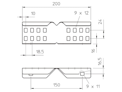 Dimensional drawing 2 OBO LWVG 60 A2 Corner joint for cable support