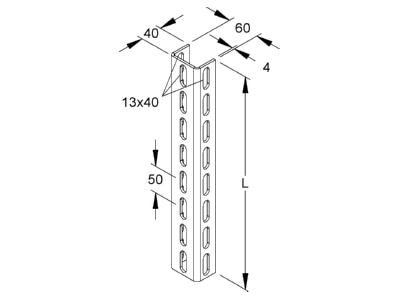 Ma�zeichnung Niedax U 6040 600 F Profil