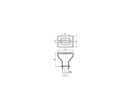 Dimensional drawing 1 OBO DBV FS Ceiling bracket for cable tray
