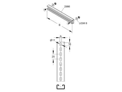 Product image Niedax SPCKL 86 500 F Rung for cable ladder 500mm
