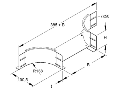 Ma�zeichnung Niedax RTAS 110 500 Anbau T Stueck