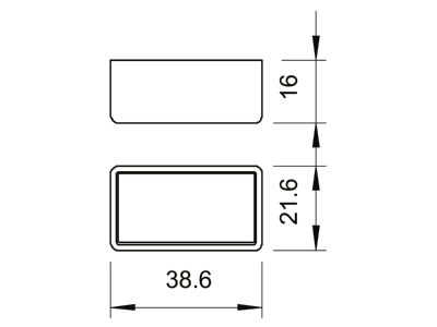 Dimensional drawing 1 OBO CM3518 SK End capforC profile 16mm
