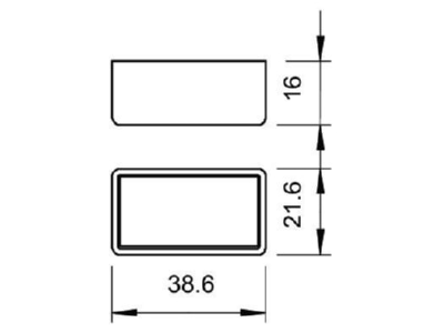 Dimensional drawing 2 OBO CM3518 SK End capforC profile 16mm