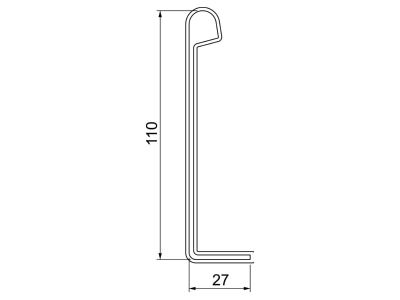 Dimensional drawing 2 OBO SKH 110 OR  VE2  End capforL profile 110mm SKH 110 OR  quantity  2 